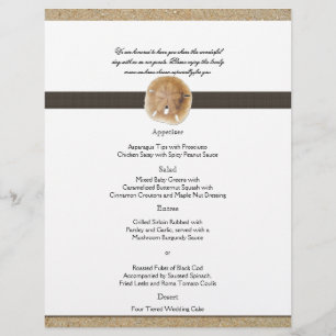Pegadas no menu Sand Wedding