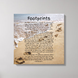 Pegadas Oração Canvas Bíblica Arte de Muro de Arei