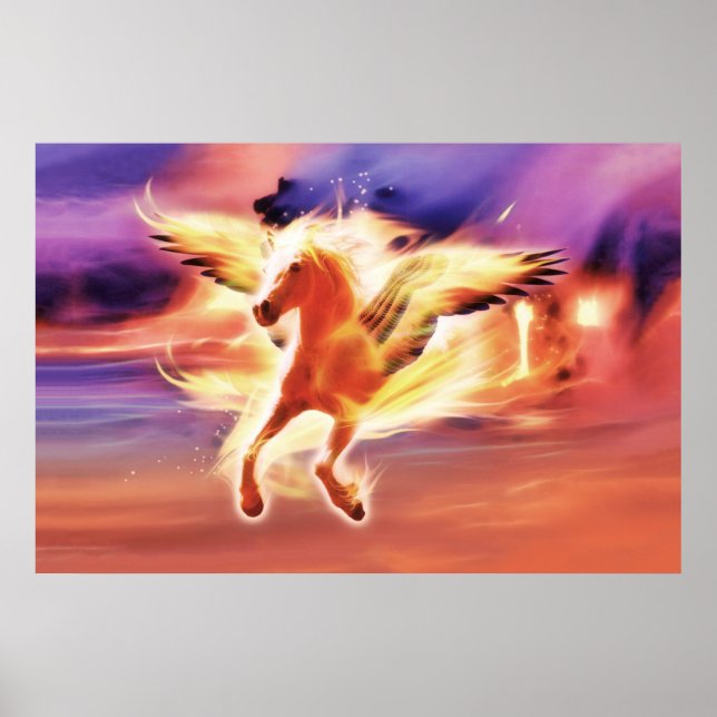 Pegasus Horse "Chumbo com Luz" Poster (Frente)