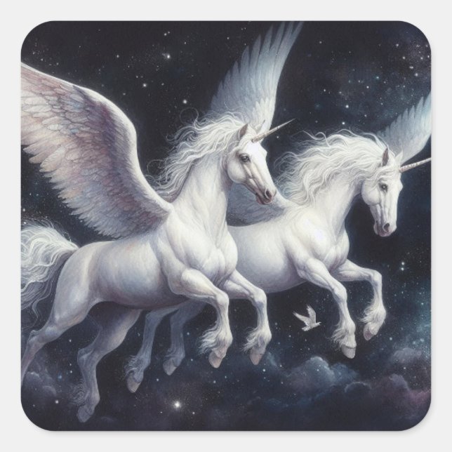 Pegasus maravilhoso na folha de adesivos do céu es (Frente)