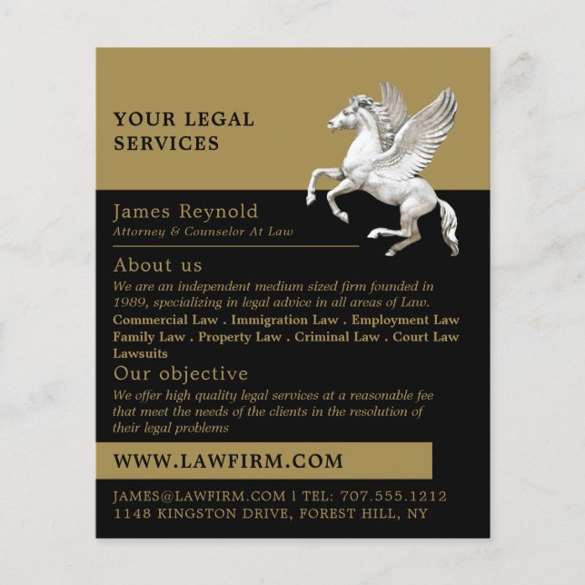 Pegasus, Serviço Jurídico e Folheto Publicitário (Frente)