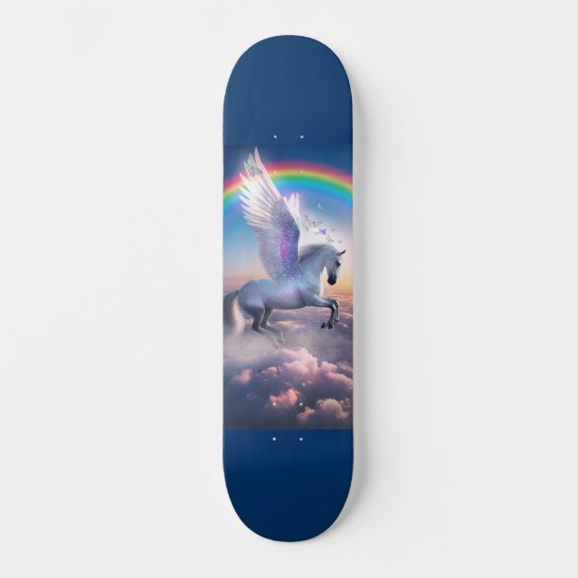 Pegasus with Rainbow Skateboard (Frente)