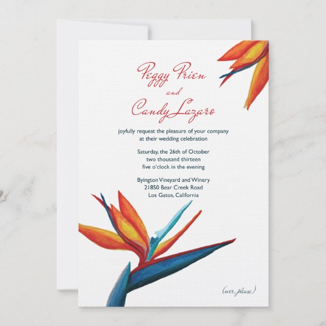 Peggy - Convite 5 x7 Linen (Frente)