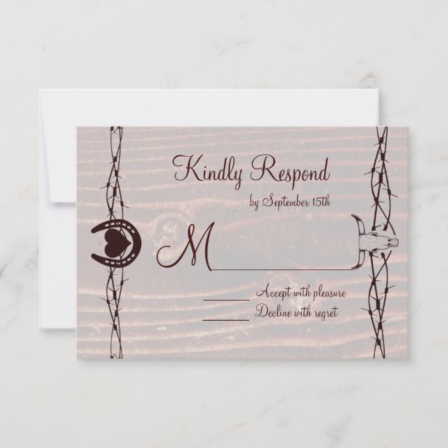 Pegue suas placas de RSVP Ocidental de Boot Countr (Frente)