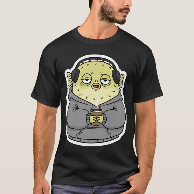 Peixe-Balão Cansado do Trabalho â€“ Camiseta de Ca (Frente)