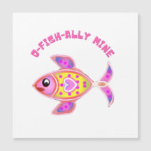 Peixe Coração Luminoso: Vida Marinha Kawaii Neon R