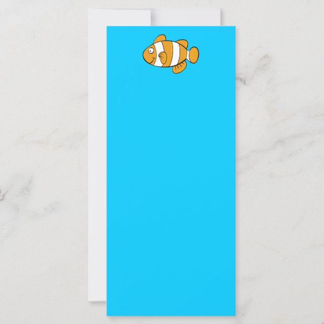 Peixe de Desenho Animado Fofo e Aqua em Branco (Frente)