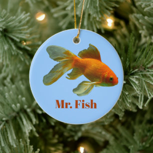 Peixe Dourado de Estimação, Enfeite de Natal Engra