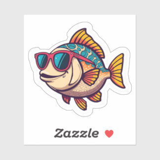 "Peixe Funky com Adesivo de Óculos de Sol