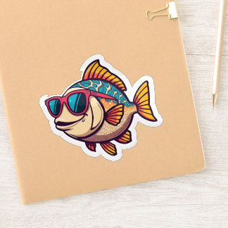 "Peixe Funky com Adesivo de Óculos de Sol