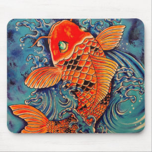 "Peixe Koi" Estilo Tatuagem Estilo Art Mouse Pad