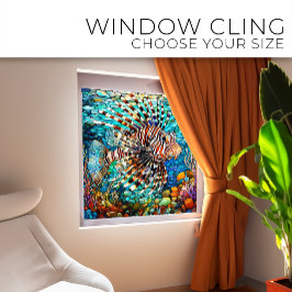 Peixe-leão submarino Arte de vidro retida