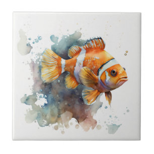 Peixe-Palha, Aquarela, Azulejo cerâmico