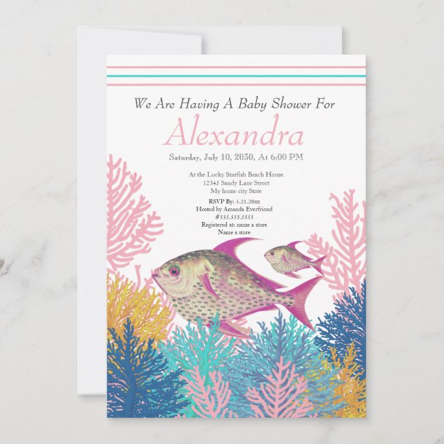 Peixe rosa, Chá de fraldas de Coral Teal Ahoy (Frente)