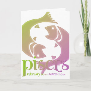 Peixes Astrologia Zodiac Cartão de Aniversário des