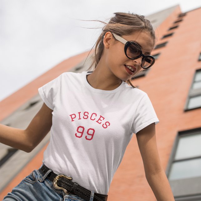 Peixes | Camisa T Personalizável do Ano de Nascime (Criador carregado)