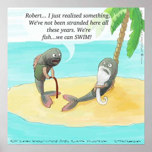 Peixes Confundidos Na Ilha Do Deserto, Poster Funn (Frente)