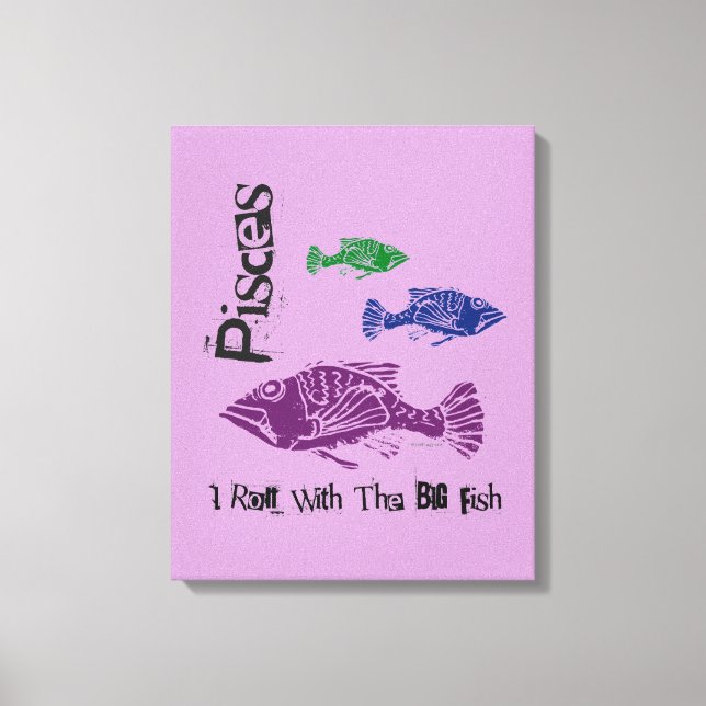 Peixes de Arte de Canvas Grande de Peixe (Roxo) (Frente)