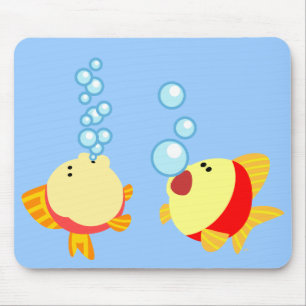 Peixes de borbulhagem bonitos Mousepad dos