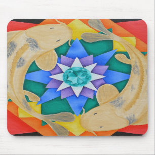 Peixes de Koi e Lotus Mousepad