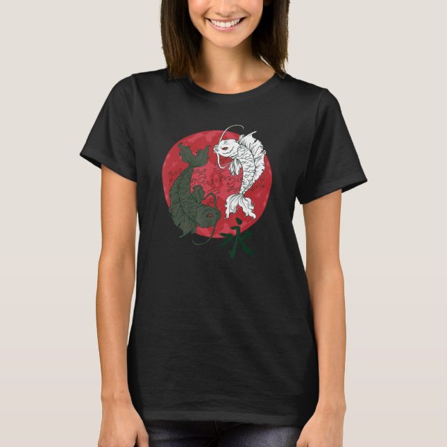 Peixes de Yin e Yang Camisas de Peixe Koi Carp Jap (Frente)