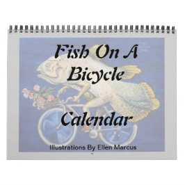 Peixes em um calendário da bicicleta