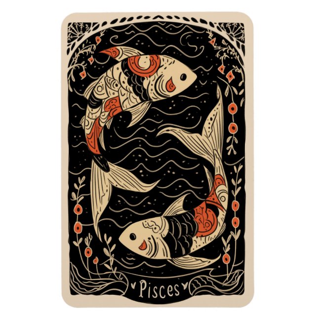 Peixes Flexíveis de Íman Arte Zodiaca Celestial (Vertical)