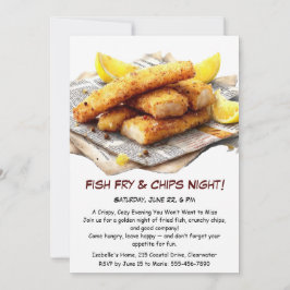 Peixes-fritos e Chips - Convite de festas de maris