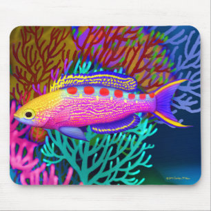Peixes manchados amarelo Mousepad do recife de