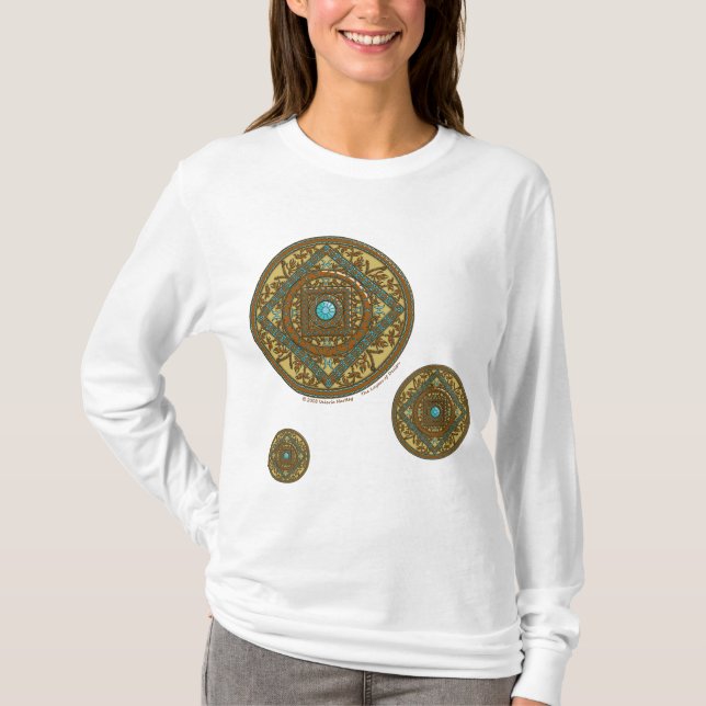 Peixes Mandala Camisa de Luz das Mulheres (Frente)