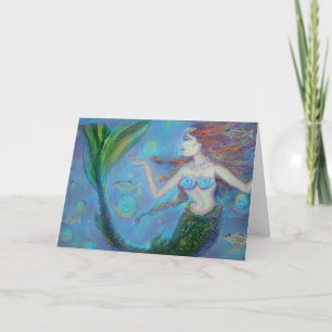 Peixes Mermaid Birthday - Cartão de Saudação