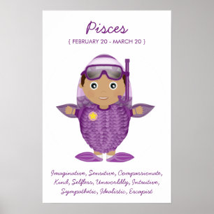 Peixes - poster do horóscopo do menino