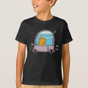 Peixes que conduzem um carro - o t-shirt do miúdo