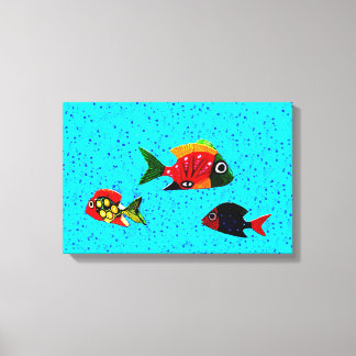 Peixes Tropicais, Canvas Esticada