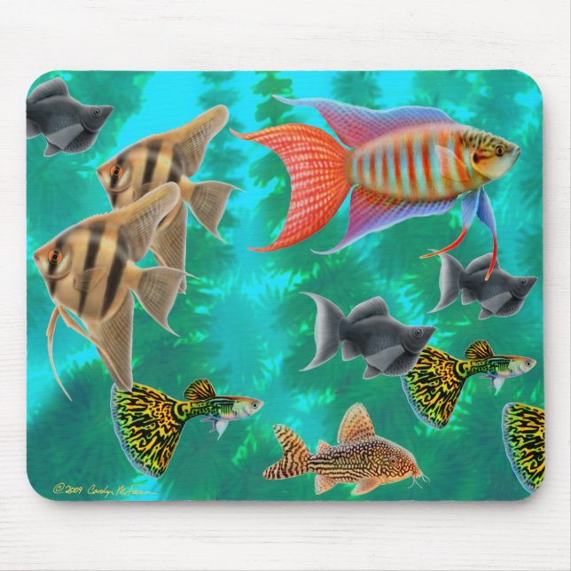 Peixes tropicais de água doce Mousepad (Frente)