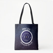 Peixes Zodiac Design Tote Bag