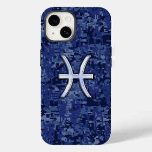 Peixes Zodiac Sign on Marinho Blue Camo