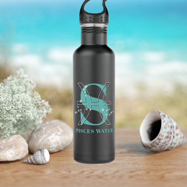 Peixes Zodiac - Sinal Astrologia Garrafa Água (Pisces love water and they'll love this bottle with their name on it. Makes a great birthday gift)
