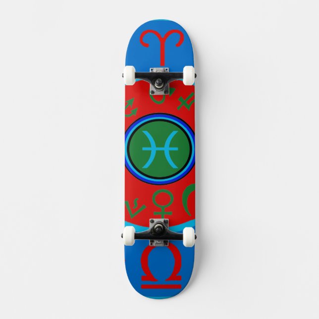 Peixes Zodiac Skateboard (Frente)