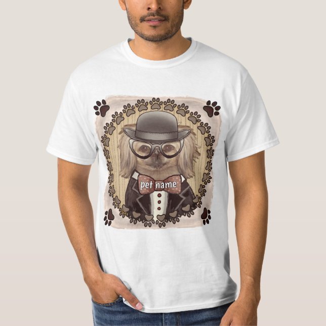 Pekingese vestindo camiseta de óculos (Frente)