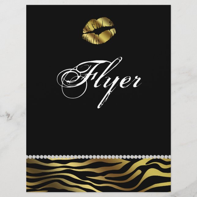 Pêlcera Flyer Salon Nail Zebra Silver e Dourado (Frente)