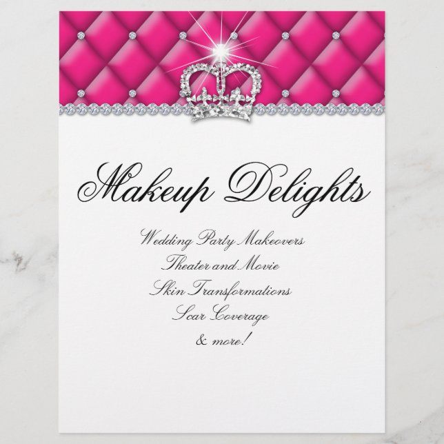 Pêlcera Flyer Salon Satin Diamantes Rosa Branco (Frente)