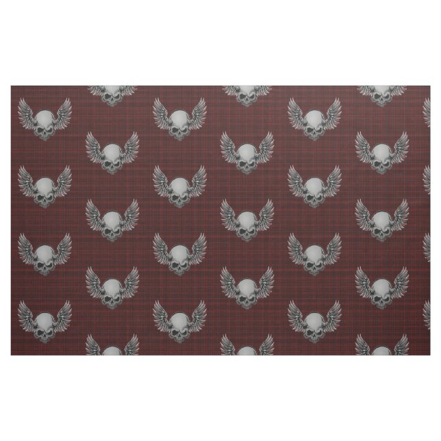 Peles com asa Xadrez vermelha Punk Tecido (Fat Quarter)