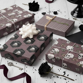 Peles e Stripes de Halloween de ameixa Gótica