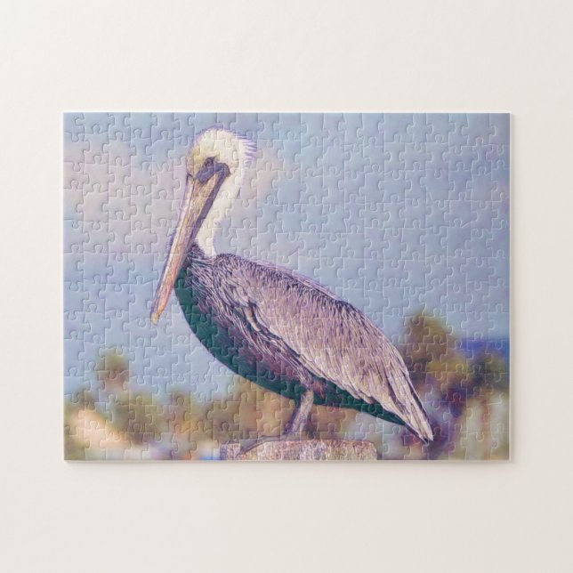 Pelican Painting Bird Art Quebra-cabeça (Horizontal)