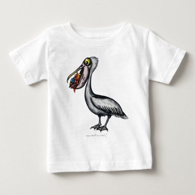 Pelicano bonito engraçado com o t-shirt irritado (Frente)