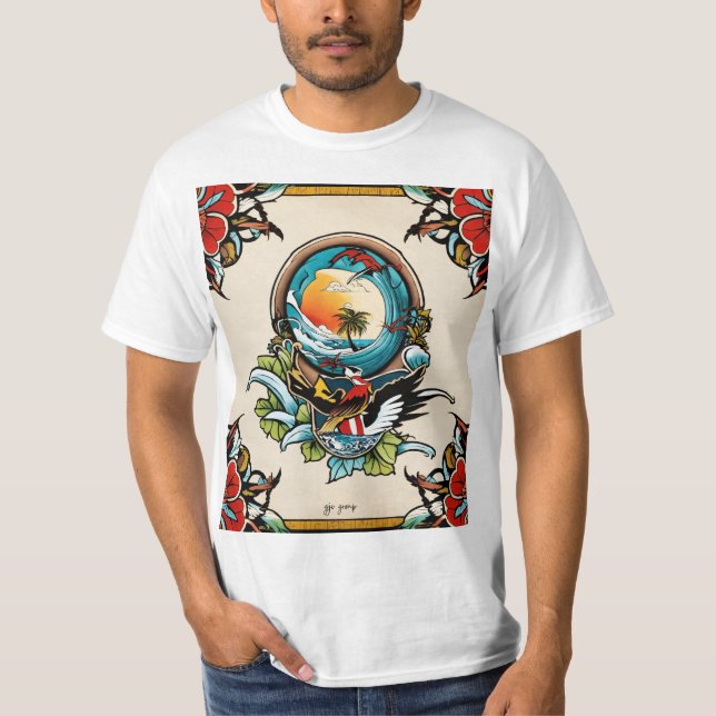 Pelicans on the Pier T-Shirt | Coastal Marina  (Frente)