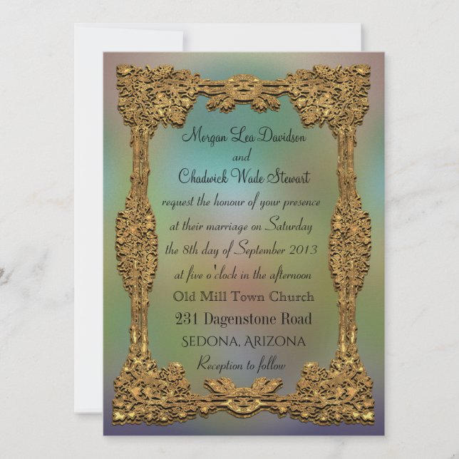 Pelo convite para casamento formal da Sea Gala (Frente)