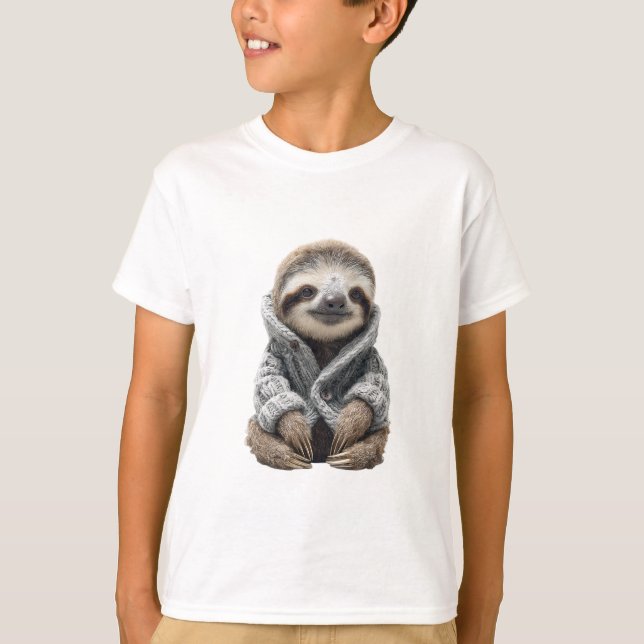 Pelo de Sloth Suéter Fofo Crianças (Frente)