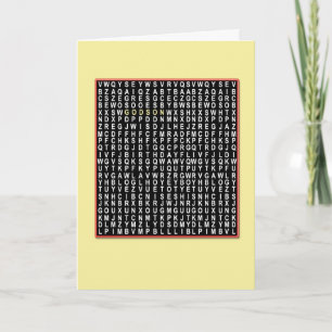 Pelo Deusa, cartão de aniversário do Wordsearch